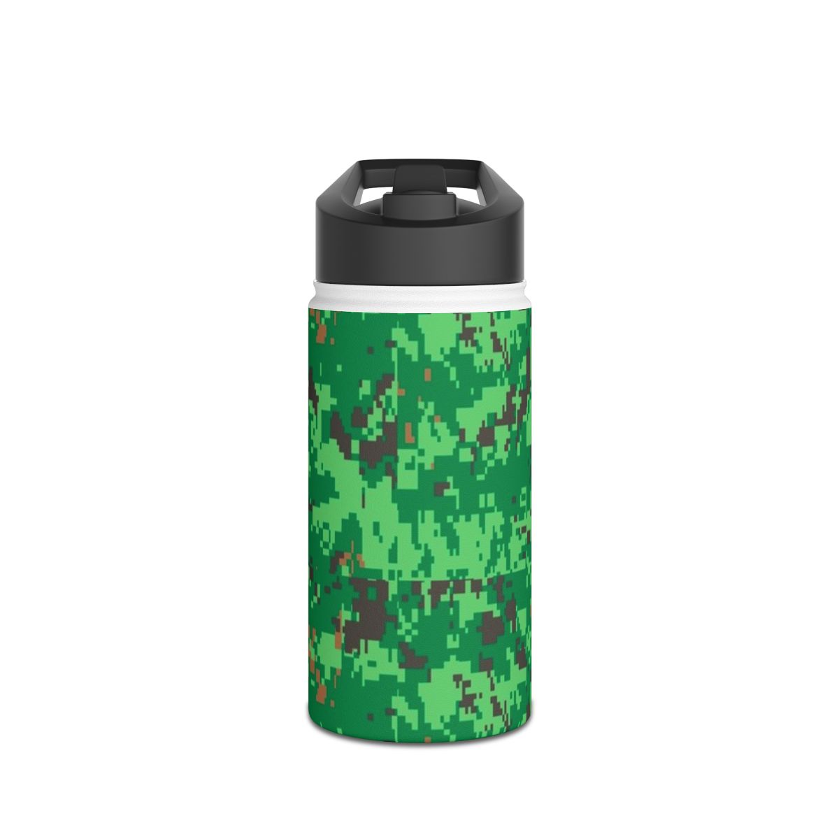 Green Digital Camo Water Bottle | Stainless Steel, Standard Lid
