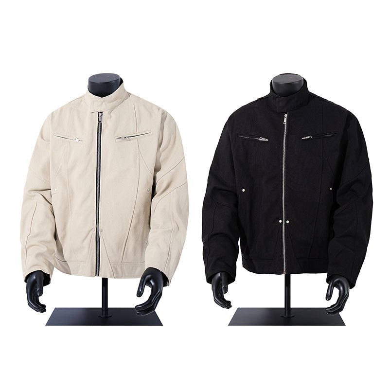 Men's Stand Collar Baseball Jacket | Windproof Zip-Up