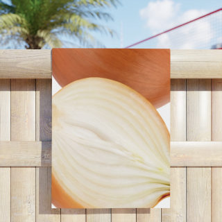 Onion Print Beach Towel | Realistic Onion Design, Kitchen Produce Pattern 8