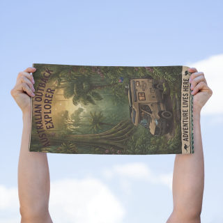 Australian Outback Explorer Rally Towel | Adventure Lives Here, 11x18 4