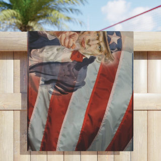 Uncle Sam Pointing American Flag Beach Towel | Patriotic Fourth of July 9