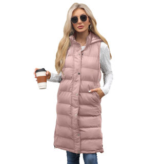 Women's Hooded Sleeveless Long Vest Jacket | Commuter Style 3