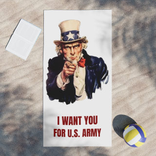 Uncle Sam I Want You for U.S. Army Beach Towel | Patriotic Vintage Recruitment Print 15