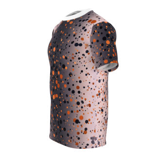 Orange and Black Paint Splatter Tee | All Over Print Shirt 23
