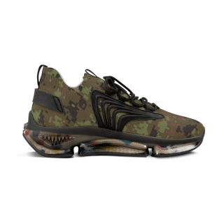Green Camo Pattern Men's Mesh Sneakers | Camouflage Athletic Shoes 9