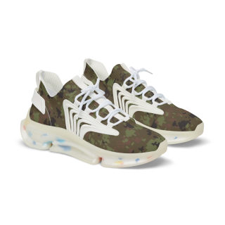 Green Camo Pattern Men's Mesh Sneakers | Camouflage Athletic Shoes 2