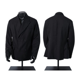 Black Double-Breasted Oversized Blazer for Men | Windproof Suit Jacket 2