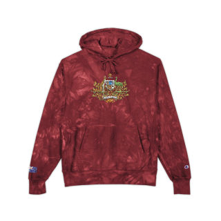 Australian Coat of Arms Embroidered Hoodie | Tie-Dye Pullover 3