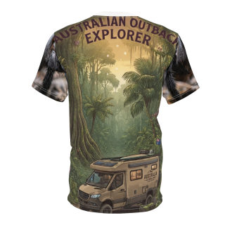 Outback Explorer Campervan Tee | Jungle RV Adventure All-Over Print 4