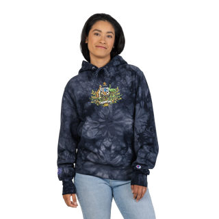 Australian Coat of Arms Embroidered Hoodie | Tie-Dye Pullover 1