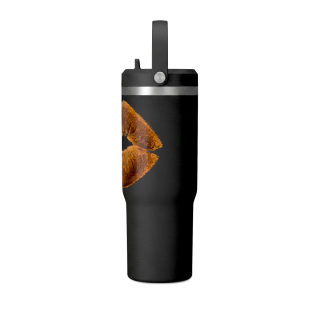 Faux Fur Kiss Lips Tumbler 32oz | Lip Print Travel Mug 23