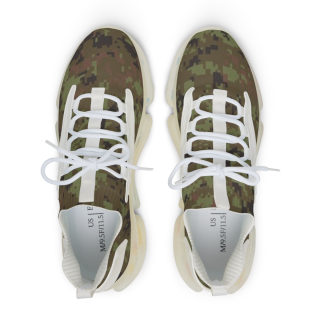 Green Camo Pattern Men's Mesh Sneakers | Camouflage Athletic Shoes 4