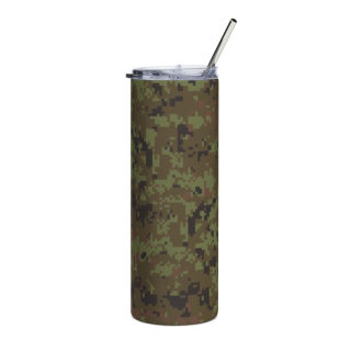 Green Digital Camo Stainless Steel Tumbler | 20oz Skinny Travel Cup