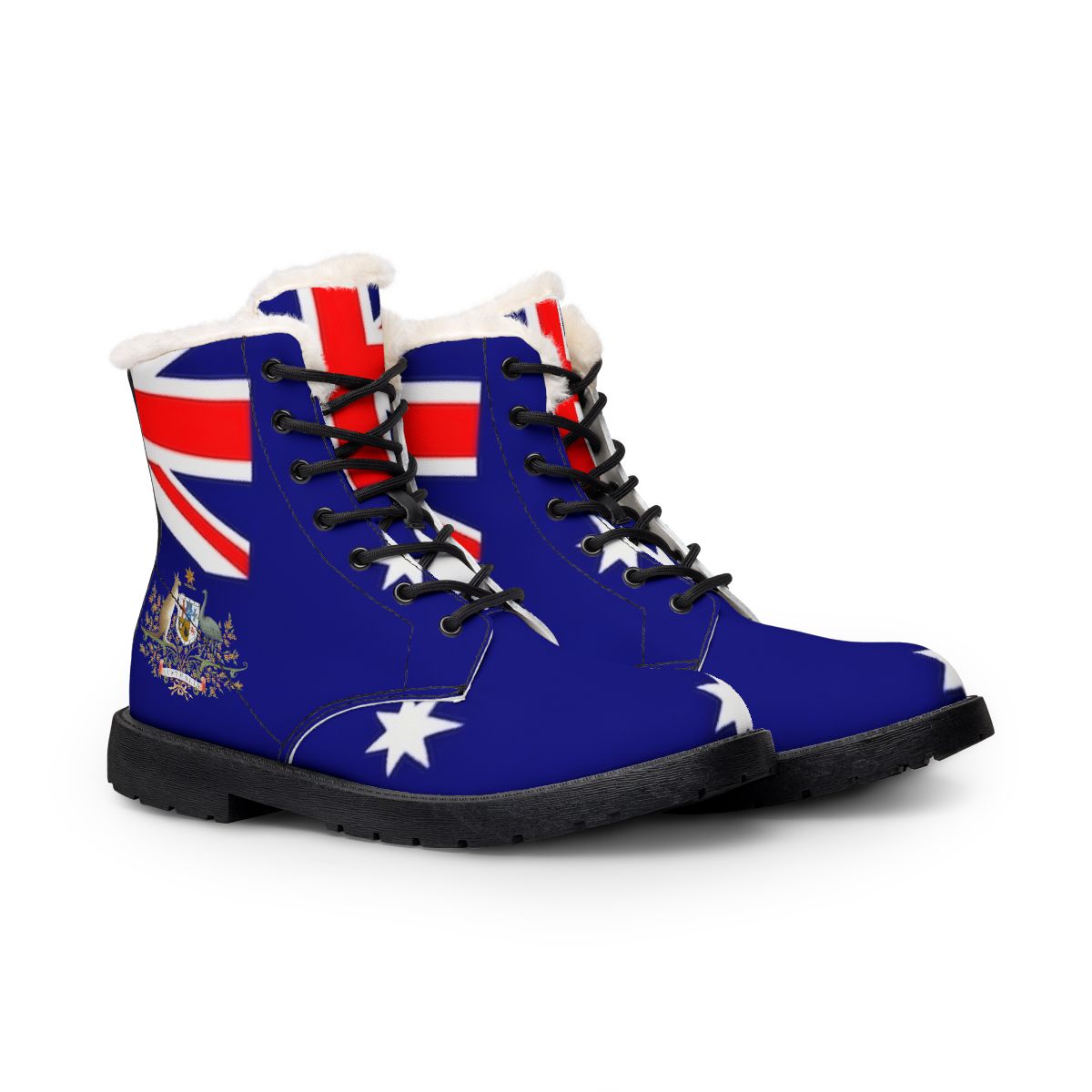 Australian Flag Fur-Lined Boots | Women's Leather Boots