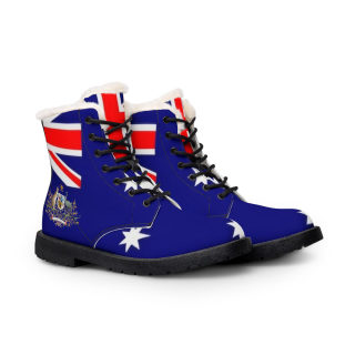 Australian Flag Fur-Lined Boots | Women's Leather Boots 1