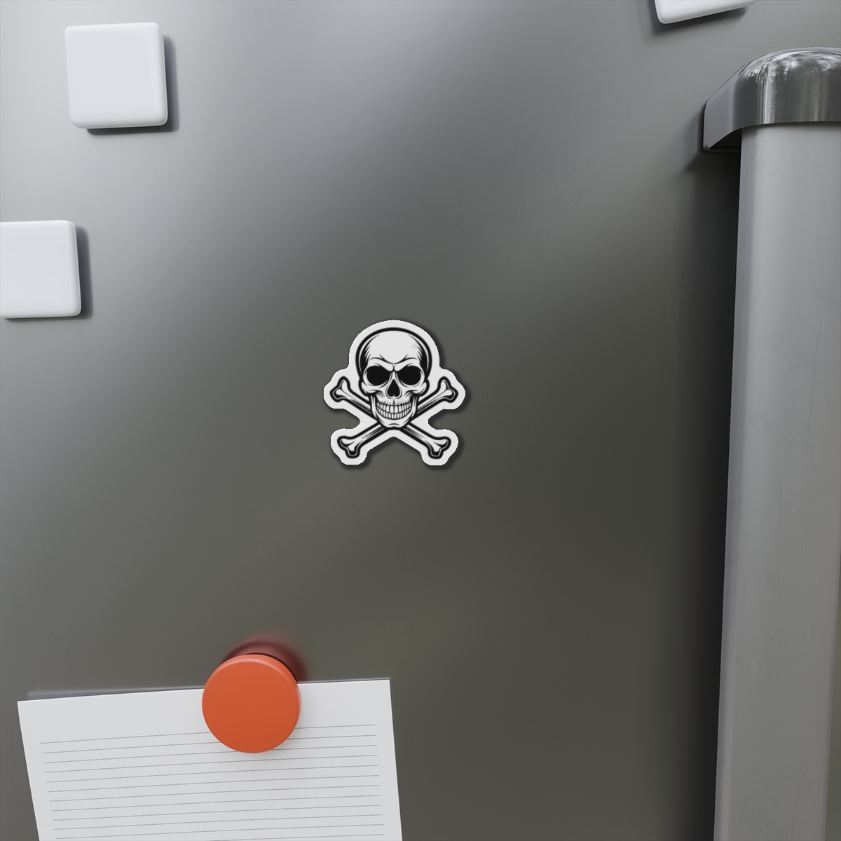 Skull and Crossbones Die Cut Magnet | Pirate Skull Refrigerator Magnet