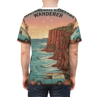 Coastal Wanderer Surf Van Tee | Ocean Cliffs Sunset All-Over Print 18
