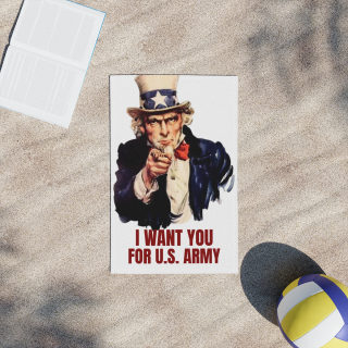 Uncle Sam I Want You for U.S. Army Beach Towel | Patriotic Vintage Recruitment Print 13