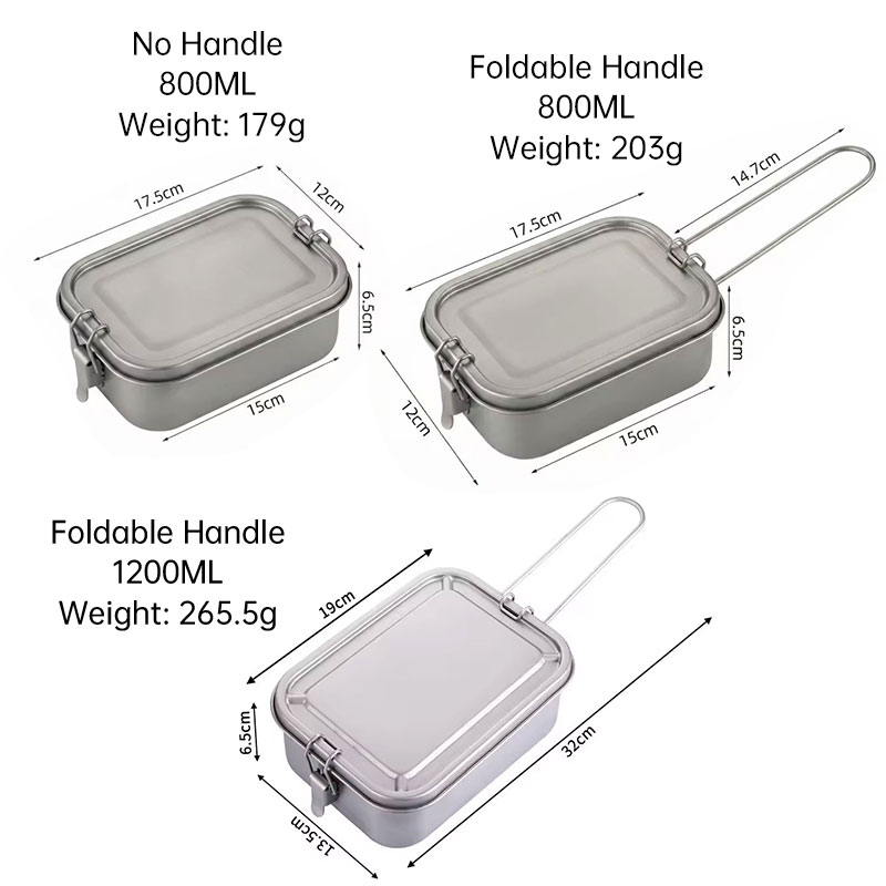 Titanium Lunch Box with Folding Handle | Leak-Proof for Camping & Hiking
