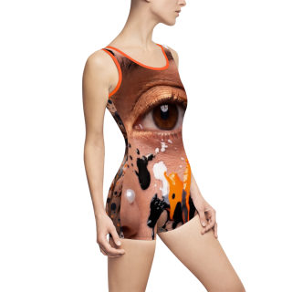 Abstract Face Art Swimsuit | Portrait All-Over Print 14
