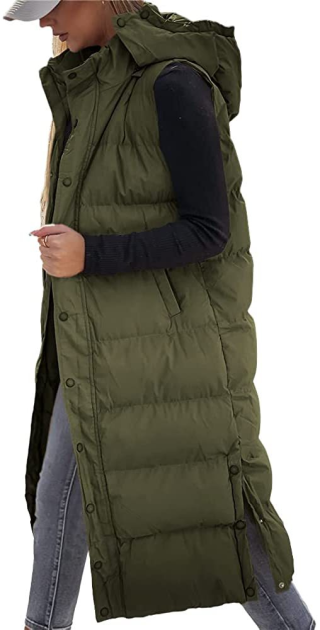 Sleeveless Hooded Zipper Coat for Women | Solid Color Casual Outerwear 1