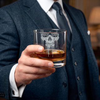 Dripping Skull Whiskey Glass | Engraved 10.5oz 8