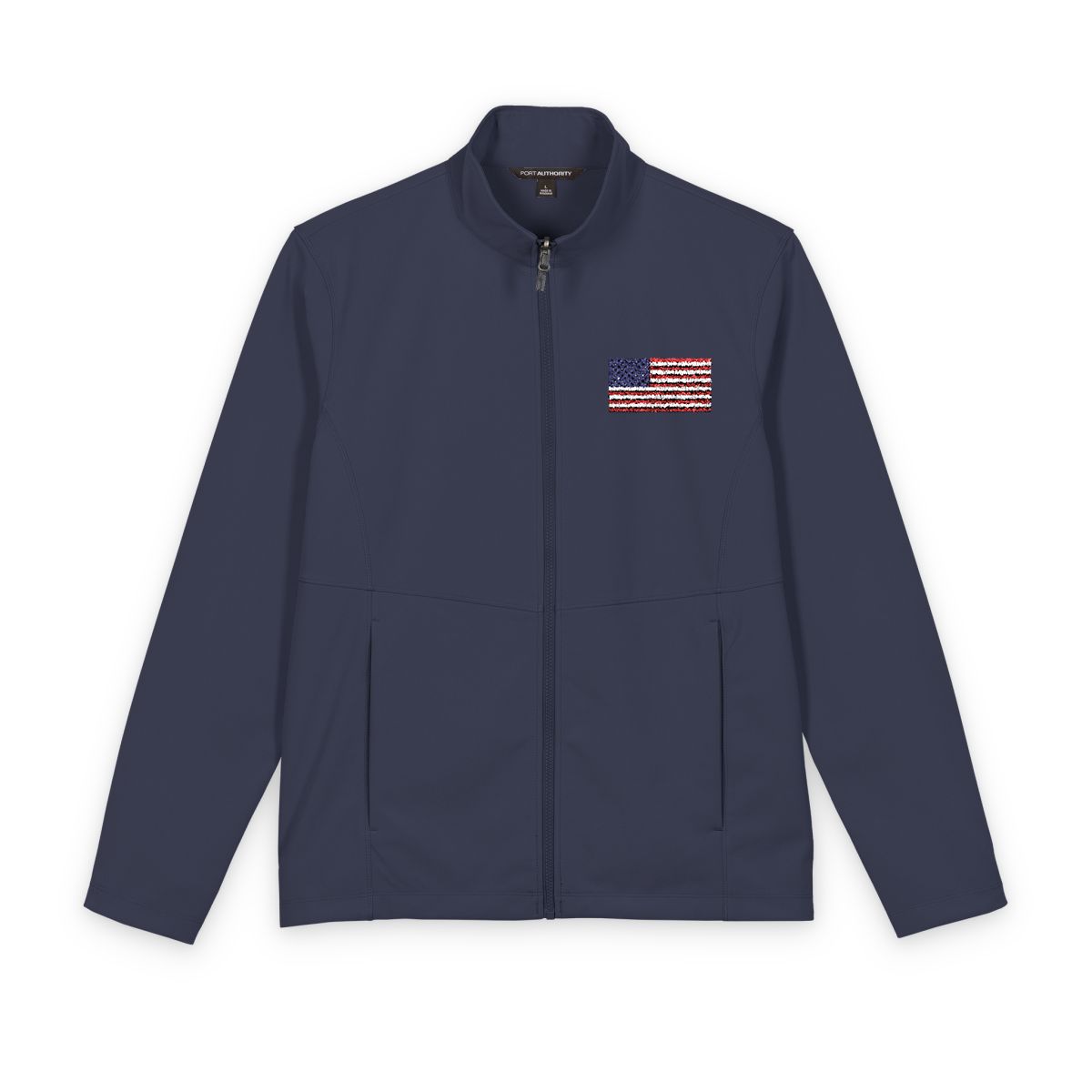 Distressed American Flag Jacket | Soft Shell Jacket