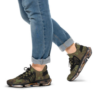 Green Camo Pattern Men's Mesh Sneakers | Camouflage Athletic Shoes 19