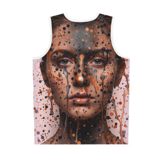 Paint Splatter Portrait Basketball Jersey | Artistic Face All-Over Print 3