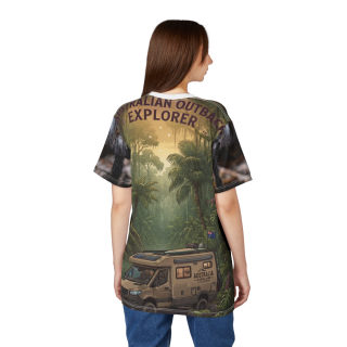 Outback Explorer Campervan Tee | Jungle RV Adventure All-Over Print 9