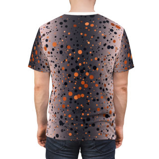 Orange and Black Paint Splatter Tee | All Over Print Shirt 18