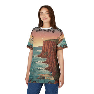 Coastal Wanderer Surf Van Tee | Ocean Cliffs Sunset All-Over Print 16
