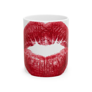 Red Lipstick Kiss Mug | Ceramic Coffee Cup 3