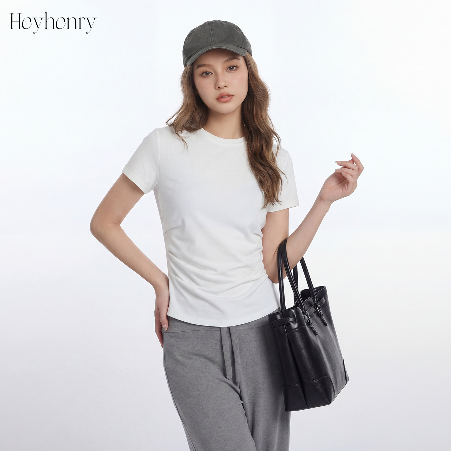 Slim Fit Round Neck Short Sleeve T-Shirt for Women | Solid Color