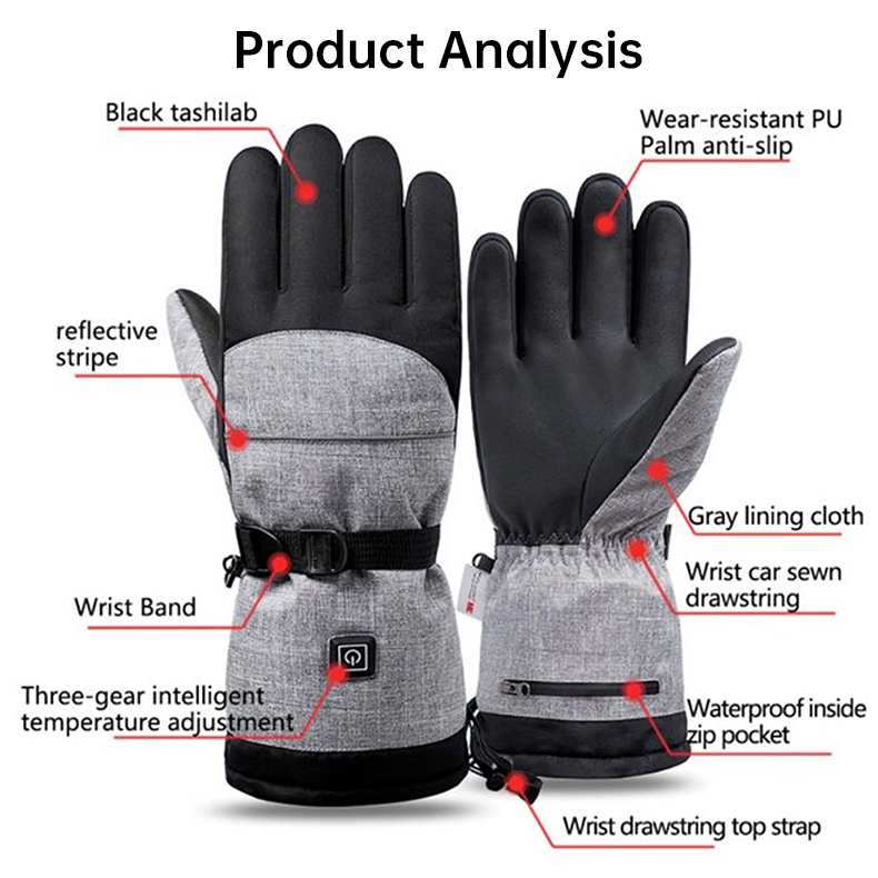 Waterproof Electric Heated Gloves for Skiing