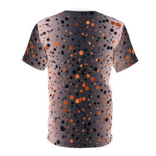 Orange and Black Paint Splatter Tee | All Over Print Shirt 8