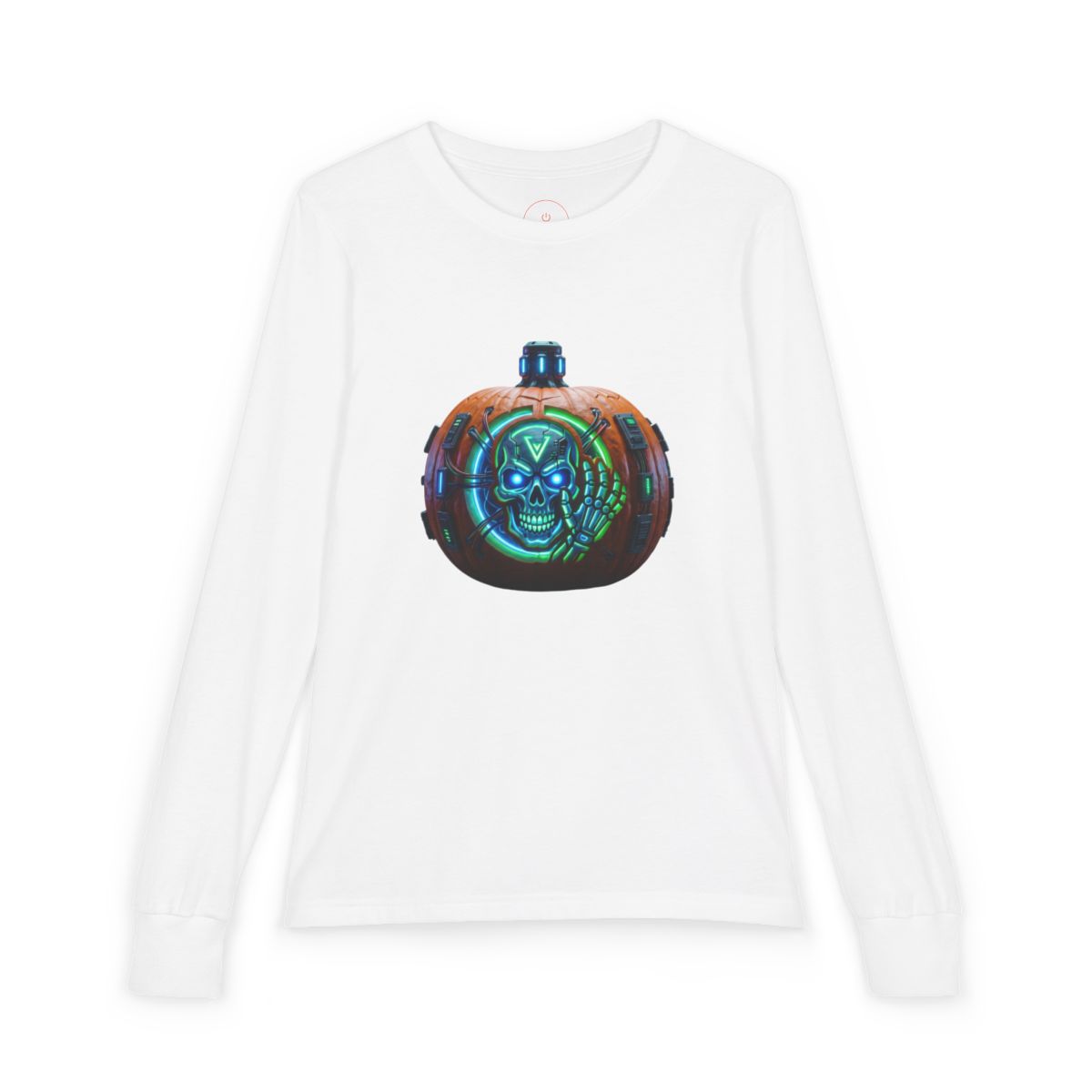 Skull Pumpkin 'No Tricks' Long Sleeve Kids Tee
