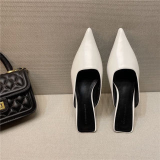 Pointed Toe Cat Heel Sandals & Half Slippers for Women 6