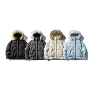 Fur Collar Hooded Down Jacket | White Duck Down Warm Puffer Coat 5