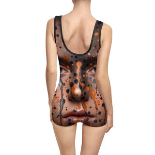 Abstract Face Art Swimsuit | Portrait All-Over Print 33