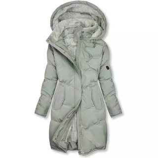 Warm Hooded Coat with Faux Fur Collar and Pockets for Women 2