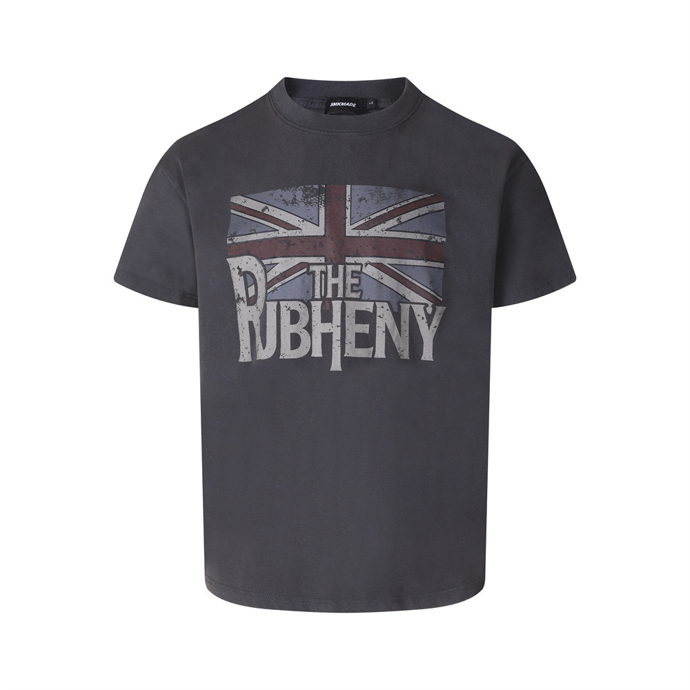 Union Jack Print Letter Short Sleeve T-Shirt
