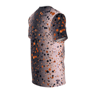 Orange and Black Paint Splatter Tee | All Over Print Shirt 24