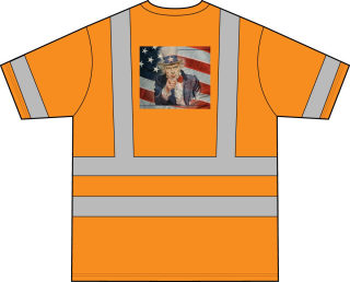 Uncle Sam Flag Graphic T-Shirt | High-Vis Orange Safety Shirt 1