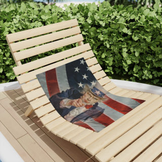 Uncle Sam Pointing American Flag Beach Towel | Patriotic Fourth of July 13