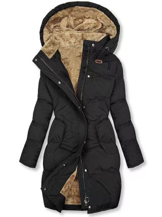 Warm Hooded Coat with Faux Fur Collar and Pockets for Women 4
