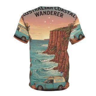 Coastal Wanderer Surf Van Tee | Ocean Cliffs Sunset All-Over Print 8