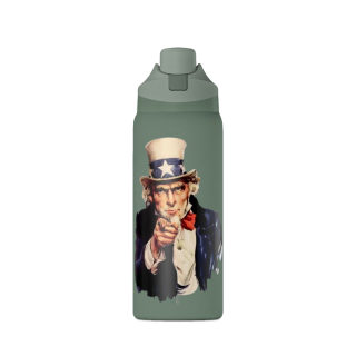 Uncle Sam Pointing Water Bottle | 32oz Insulated Stainless Steel 4