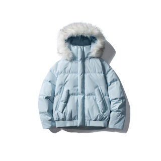 Fur Collar Hooded Down Jacket | White Duck Down Warm Puffer Coat 2