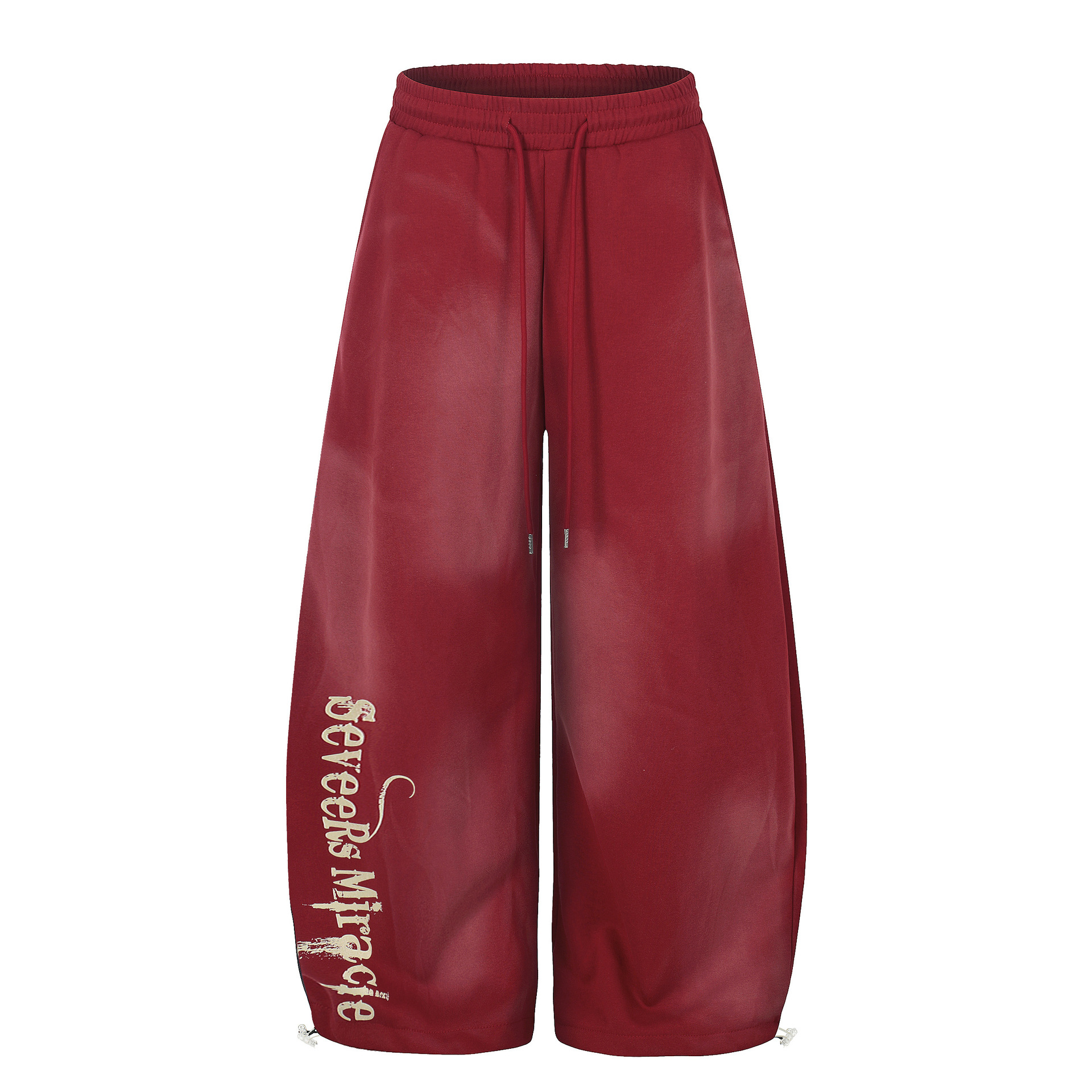 Letter Print Wide Leg Sweatpants | Drawstring Cuff Sporty Dance
